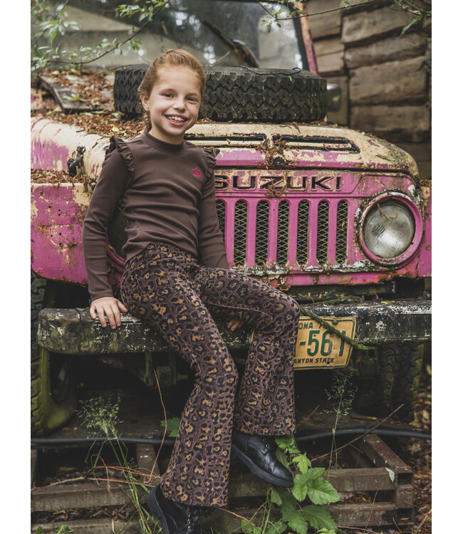 Velours flared broekje Leopard