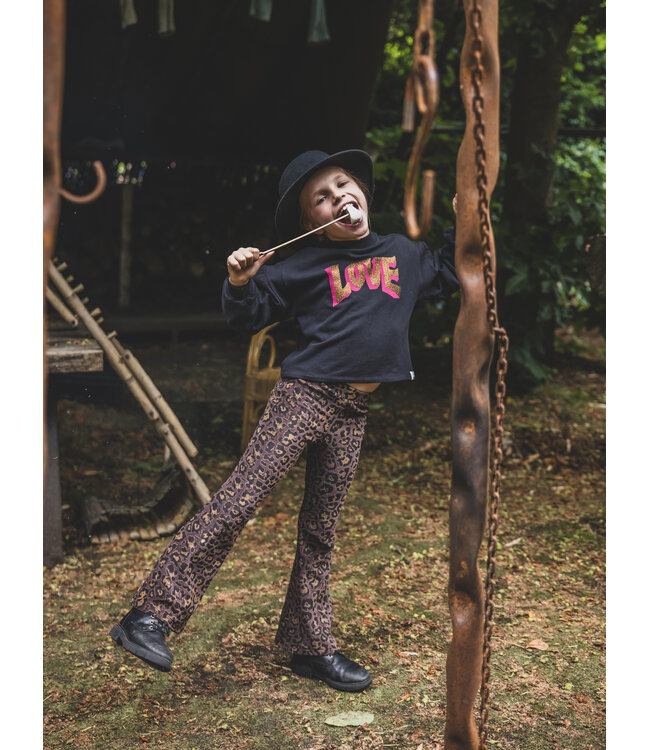 Velvet flared pants Leopard