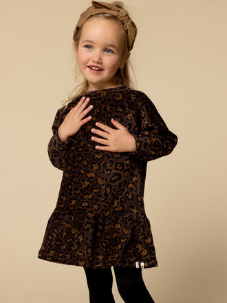 LOOXS Little Wijd jurkje Velvet Leopard LOOXS Little Wijd jurkje Velvet Leopard