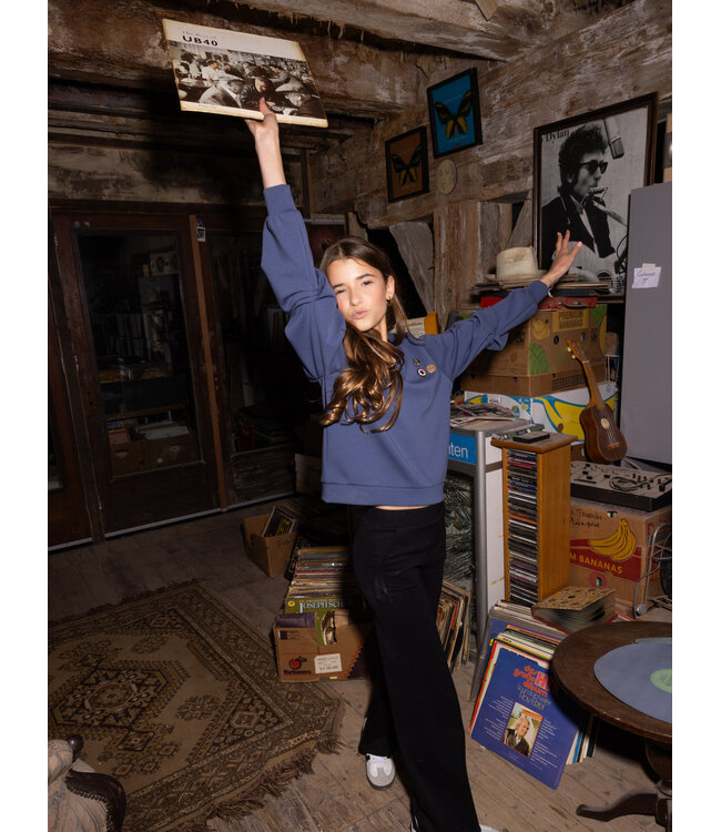 Wide leg sweat pants Black