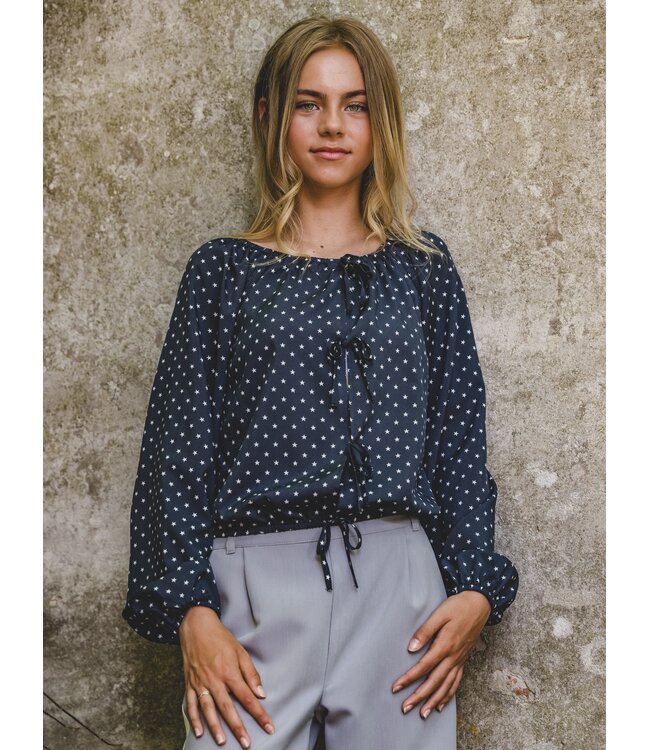 Bluse Muidnight Sternen und Schleifen