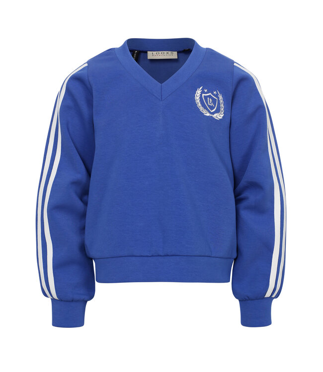 Kobaltblauer V-Ausschnitt-Pullover