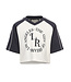 Cropped and Loose-fit T-shirt raglan
