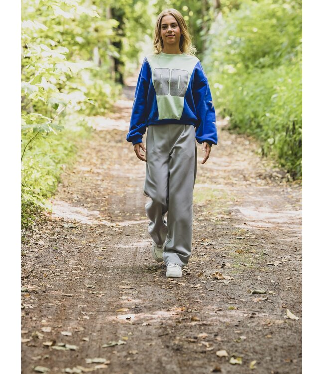 Sporty Pantalon wide leg Mouse Grey