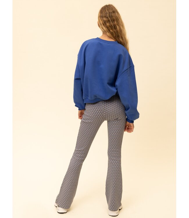 Flared sweat pants kobalt dessin