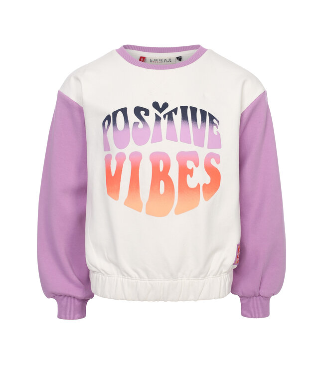 Sweater Lila / Offwhite Positive Vibes