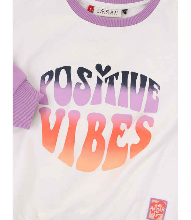 Sweater Lila / Offwhite Positive Vibes