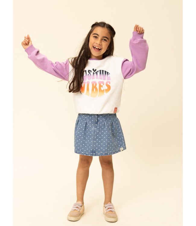 Sweater Lila / Offwhite Positive Vibes