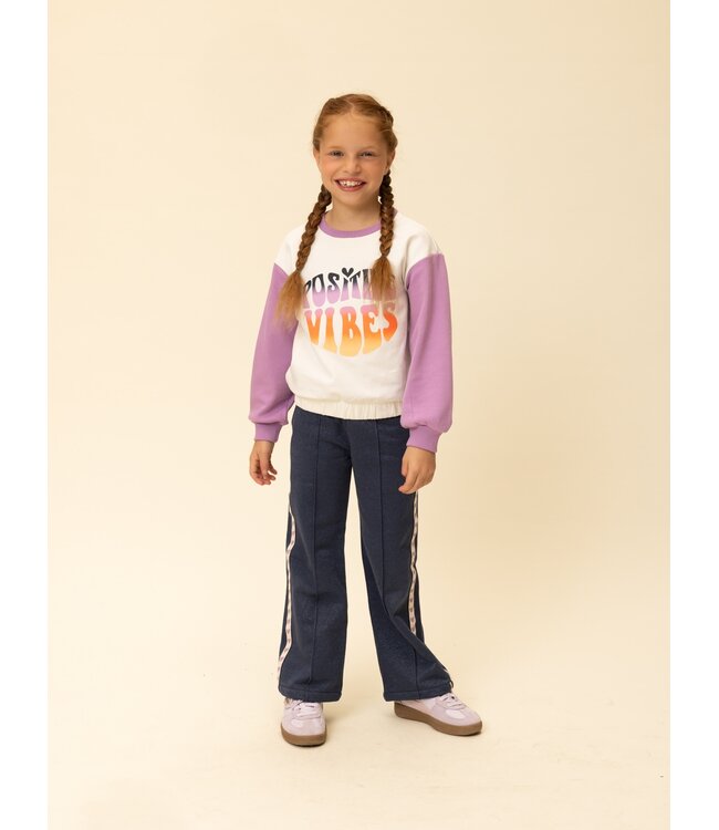 Sweater Lila / Offwhite Positive Vibes