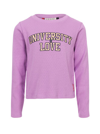 LOOXS Little Longsleeve cropped Lila Slub jersey