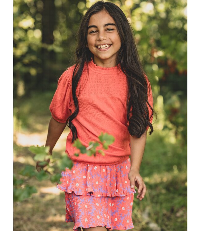 T-shirt Coral crincle  jersey