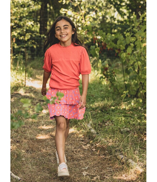 T-shirt Coral crincle  jersey