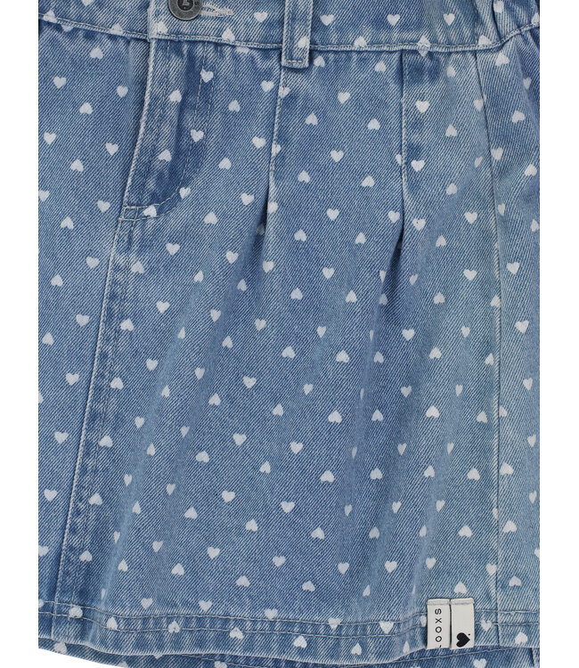Bandplooi rokje Denim Hearts
