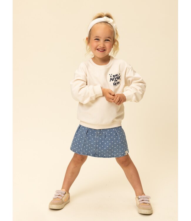 Bandplooi rokje Denim Hearts