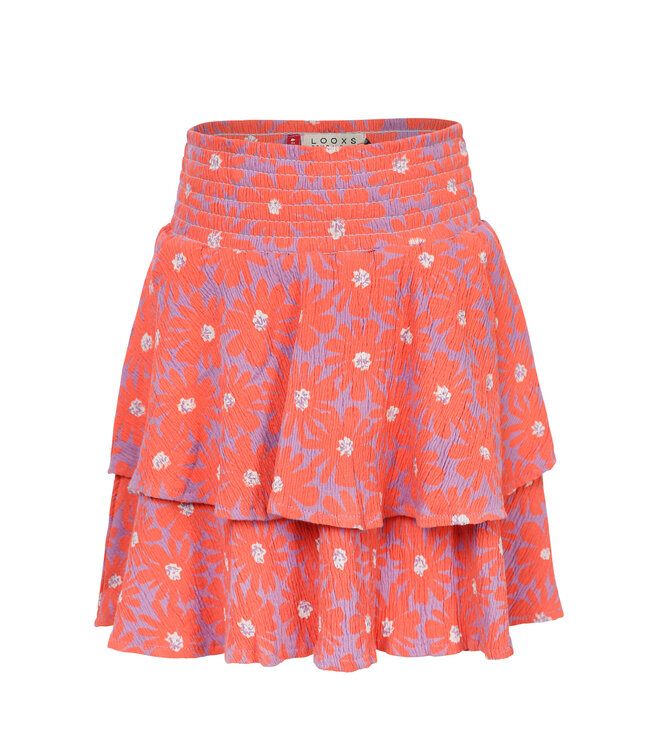 Jersey rokje Koraal Floral Spring