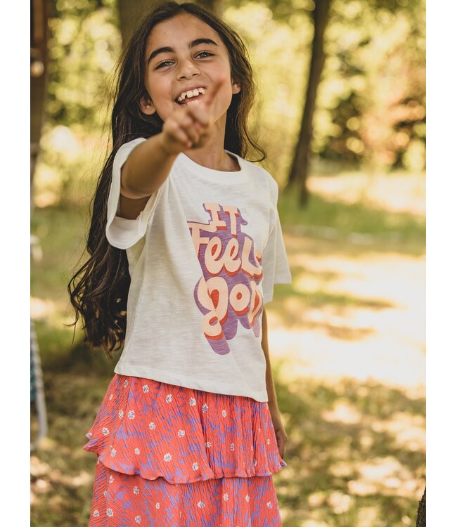 Jersey rokje Koraal Floral Spring