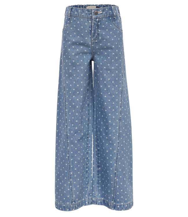 Wide leg Bleach Denim Hearts