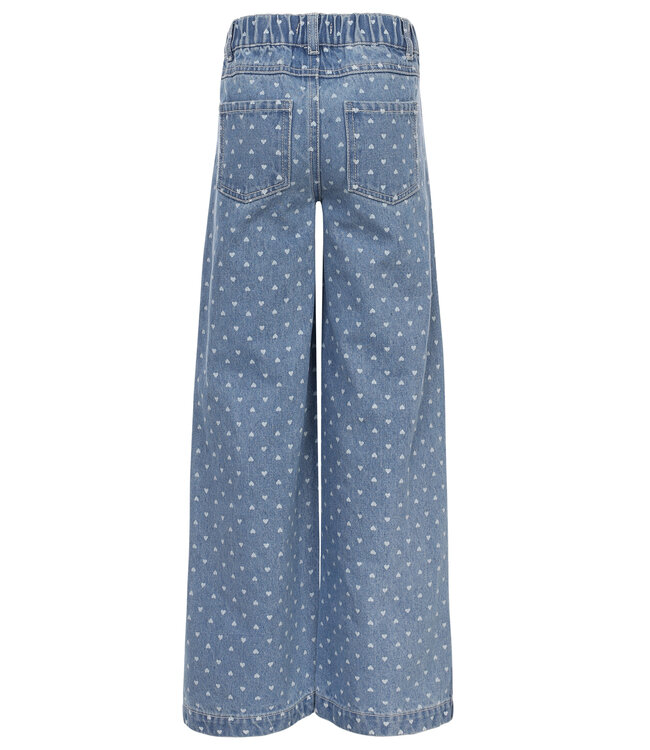 Wide leg Bleach Denim Hearts