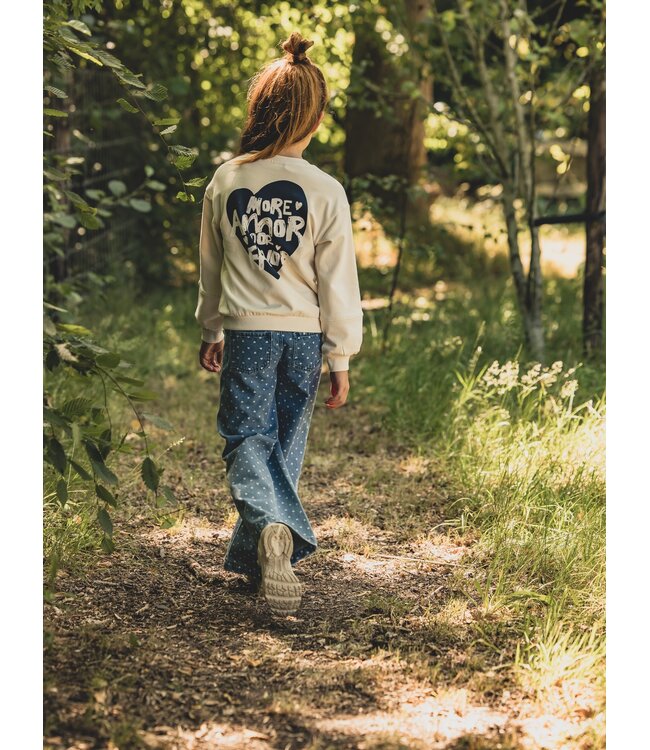 Wide leg Bleach Denim Hearts