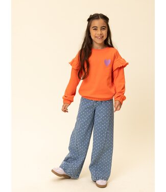 LOOXS Little Wide leg Bleach Denim Hearts