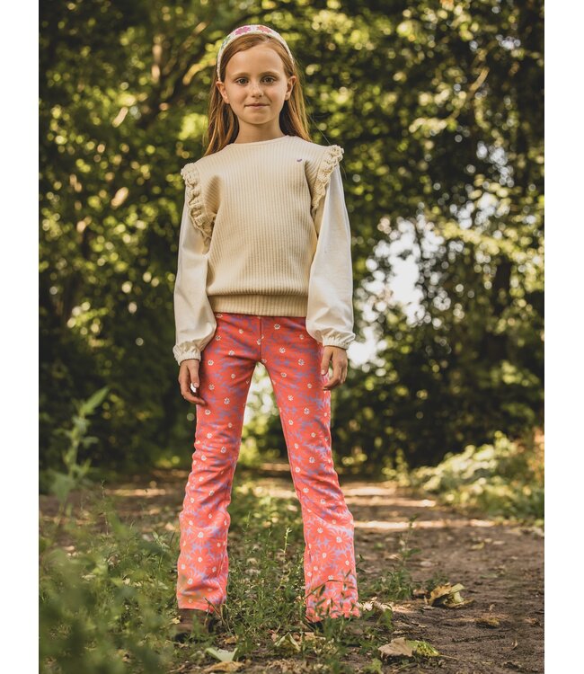 Flared sweat pants Coral Floral Spring