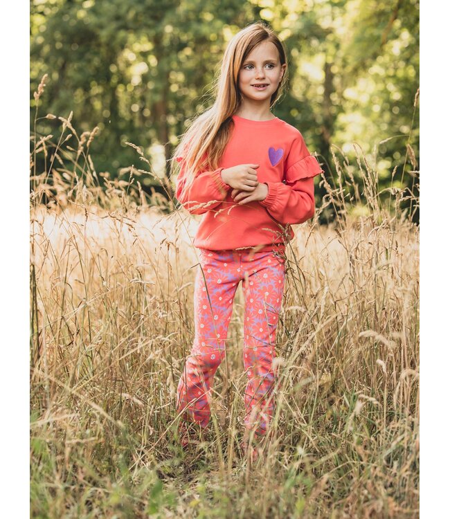 Flared sweat pants Coral Floral Spring