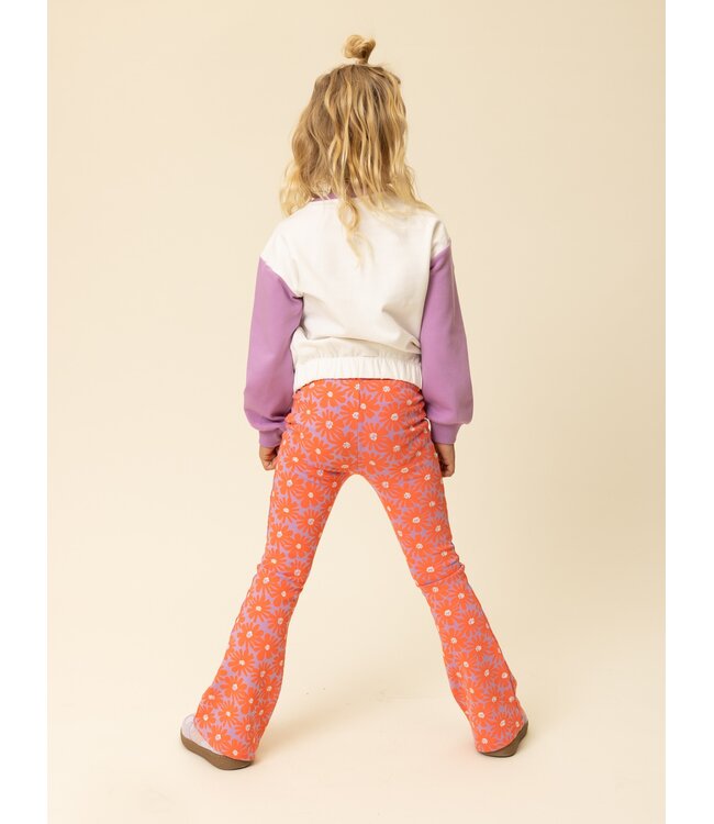 Flared sweat pants Coral Floral Spring