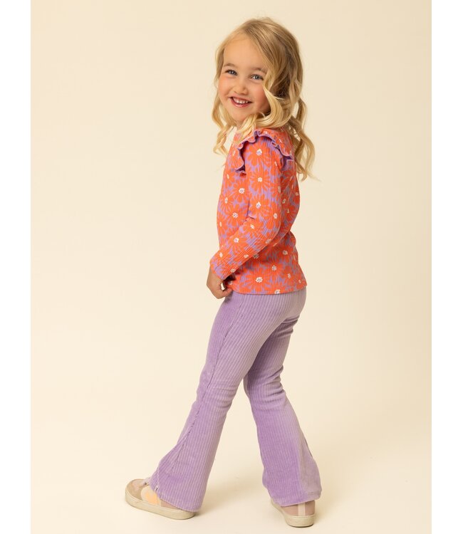 Flared corduroy pants Lilac