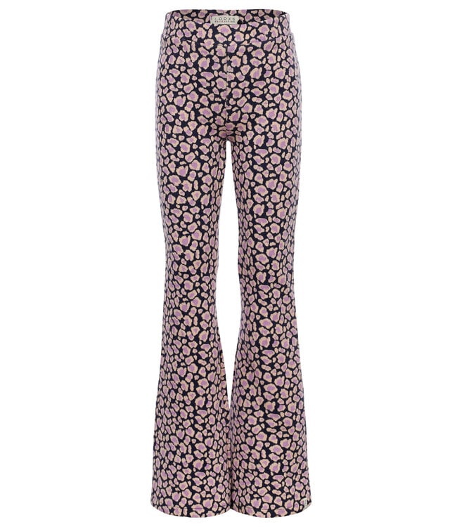 Flared pants jaquard Blue Leopard