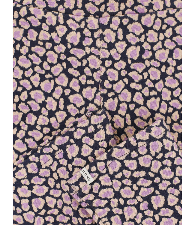 Flared pants jaquard Blue Leopard