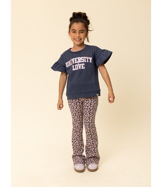 LOOXS Little Flared broek jaquard Blue Leopard