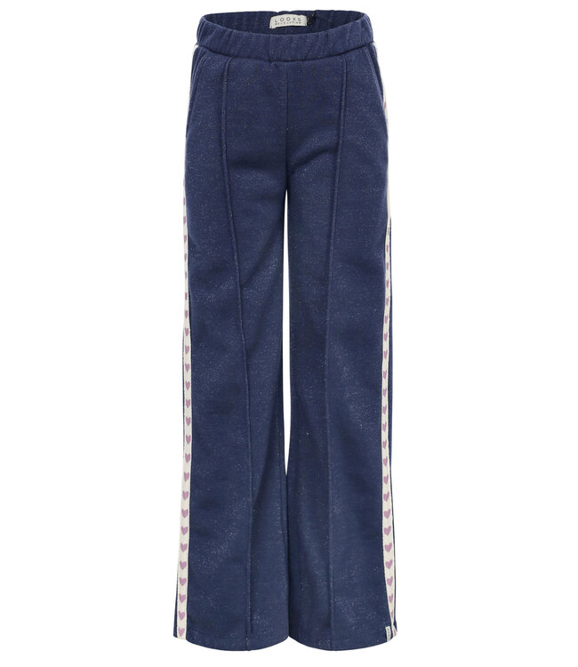 Wide leg Broekje Blauw lurex