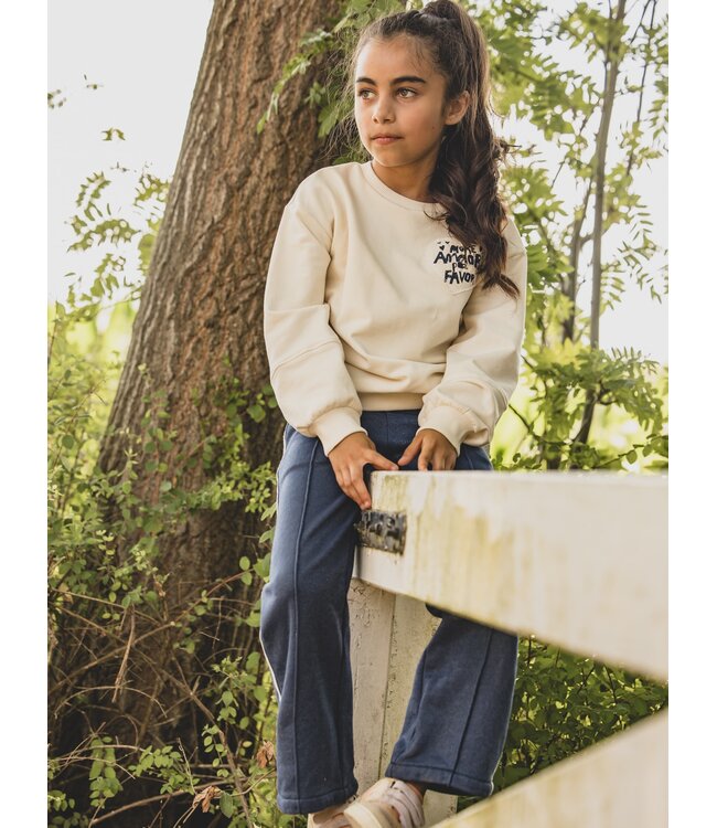 Wide leg Broekje Blauw lurex