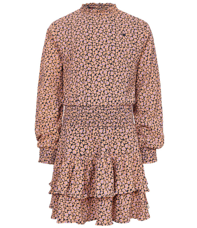 Jersey dress crincle cotton Bleu Leopard