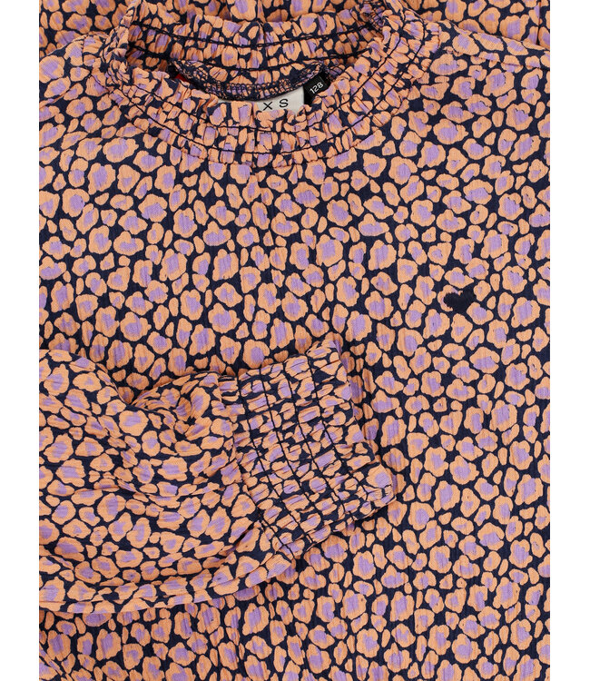 Jersey dress crincle cotton Bleu Leopard