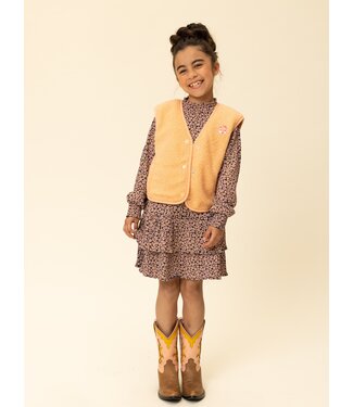 LOOXS Little Jersey jurk krinkel katoen Bleu Leopard