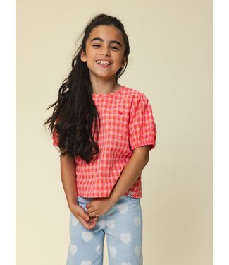 LOOXS Little Blouse woven Pink Hearts Check