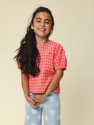 LOOXS Little Blouse woven Pink Hearts Check