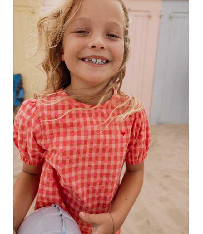 Baumwollbluse Hearts Check