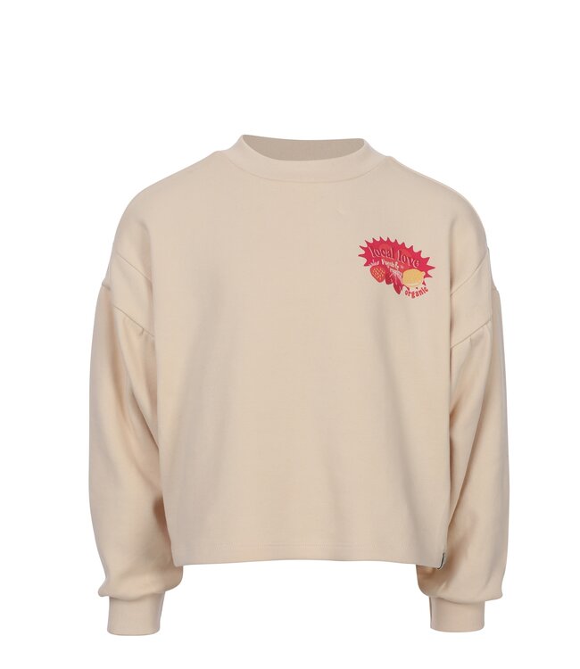 Cropped Sweater Creamy with backprint