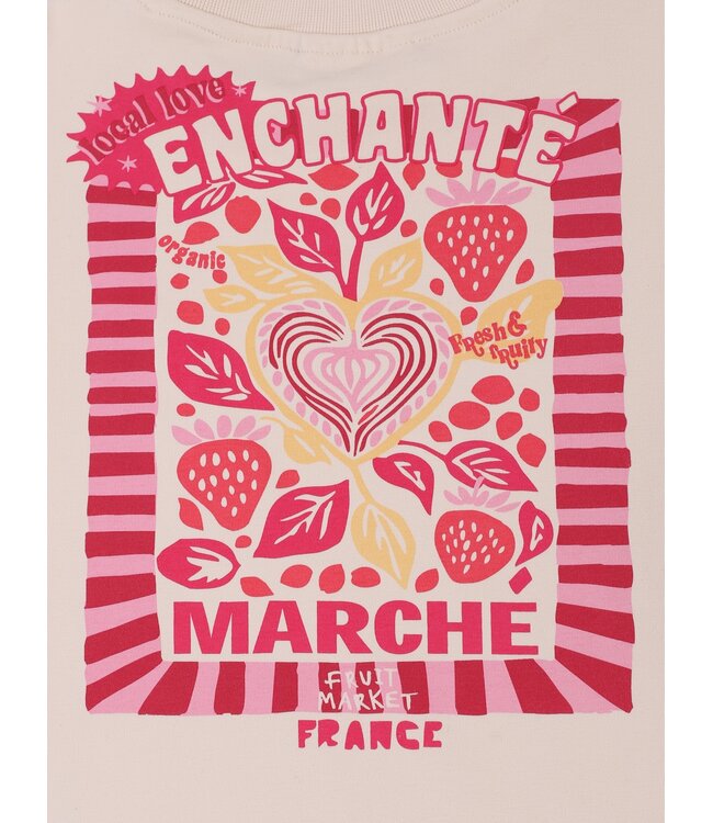 Cropped Sweater Creamy met  rugprint