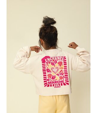 LOOXS Little Cremefarbener Pullover mit Rückenprint