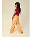Wide leg sweat pants soft yellow