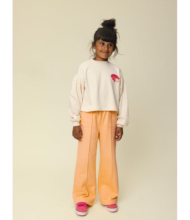 Wide leg sweat pants soft yellow