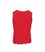 Gebreide katoenen top Rood
