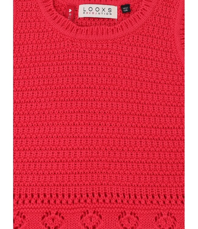 Knitted cotton top Red