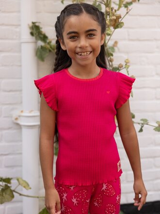 LOOXS Little Rib jersey t-shirt Poppy Rood
