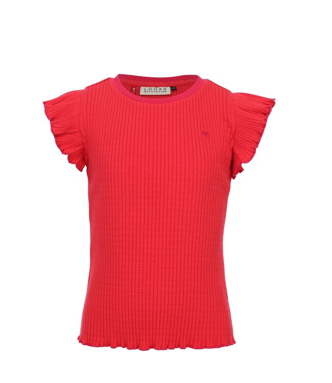 Rib jersey t-shirt Warm Pink