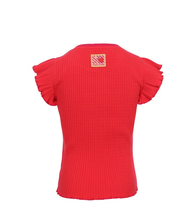 Rippstrick-T-Shirt Pink