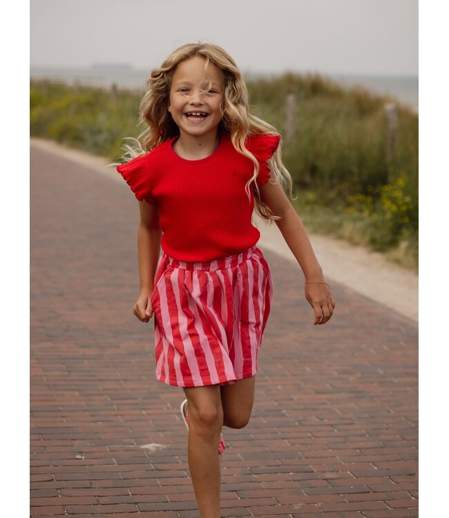 Rib jersey t-shirt Warm Pink